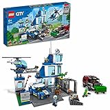 LEGO 60316 City Polizeistation mit Polizeiauto, Müllauto und Hubschrauber,...