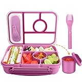 Amathley Brotdose Kinder mit Fächern,Bento Box Kinder,Brotdose Erwachsene,1300ML Lunchbox...