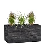 Pflanzwerk® Pflanzkübel TUB Groove Anthrazit 40x80x40cm *Frostbeständiger Blumenkübel*...