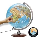 ORBIT GLOBES & MAPS Leuchtglobus 30cm mit Holzfuß - mit LED Lampe -...