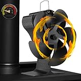 Kaminventilator, 5 Flügel-Ofenventilator Stromloser Leiser Betrieb, Wärmebetriebener...