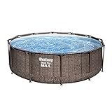 Bestway Steel Pro MAX Ersatz Frame Pool ohne Zubehör Ø 366 x 100 cm, Rattan-Optik...