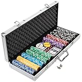 Nexos Pokerkoffer Pokerset 500 300 Laser Pokerchips Poker Komplett Set 12 g Chips Deluxe...