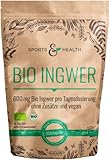 Ingwer Kapseln – BIO – 250 Kapseln - 600mg pro Tagesdosierung - Vegan - Frei von...