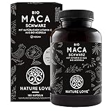 NATURE LOVE® Bio Maca Kapseln (schwarz) - 3000mg je Tagesdosis - 180 Kapseln - Mit...