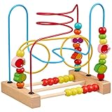 Balinco MOTORIKSCHLEIFE, Holzspielzeug Perlen Labyrinth mit Obstelementen &...