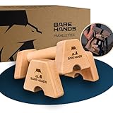 BARE HANDS Parallettes | 2x gelenksschonende & rutschfeste Holz Liegestützgriffe |...