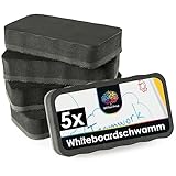 OfficeTree 5 x Whiteboard Schwamm Magnetisch - Schwarz - Tafelschwamm Magnetisch reinigt...