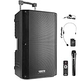 VONYX VSA700-BP Mobile PA Anlage Komplettset, 1000W, Bluetooth Lautsprecher groß mit...