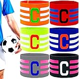 RUIJIE Fußball Kapitänsbinde Armbinde 6 Stück Captain Armband Multicolor Gummizug...