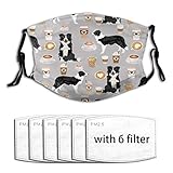 hansgo Haustierfreundliche Border Collies und Kaffee Staub Gesichtsabdeckung Maske...