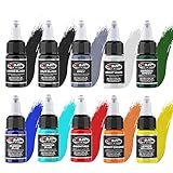 CNC Tattoo Farbe Set - Kit 12 Basic Colours 1oz (15 ml) 10 einheit - Tattoo-Tinte, Tattoo...