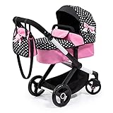 Bayer Design 17060AA Kombi-Puppenwagen Xeo mit Tasche, schwarz, rosa, weiß