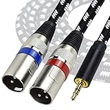 Mugteeve Dual XLR auf 18 Stereo AUXKabel, DoppelXLRStecker YSplitterkabel auf 3,5 mm TRS...