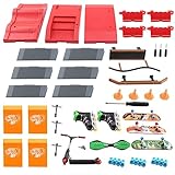 GuoQiao 52pcs/set Finger Spielzeug Set Mini Skateboard Professionelle Rampe Bewegung Skate...