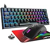 Layout 60% Gaming-Tastatur und Maus-Kombination, RGB-Hintergrundbeleuchtung, mechanische...