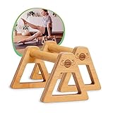 WOODPOWER® PowerBars Holz-Parallettes gelenkschonende Liegestützgriffe, Handstand-Barren...