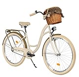 Milord Komfort Fahrrad mit Weidenkorb, Hollandrad, Damenfahrrad, Citybike, Retro, Vintage,...