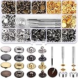 HAUSPROFI 120 Sets Druckknopf Kupfer Druckknöpfe Bronze Kleidung Snaps Taste mit...