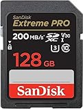 SanDisk Extreme PRO SDXC UHS-I Speicherkarte 128 GB (V30, Übertragungsgeschwindigkeit 200...