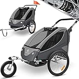 KESSER® Cruiser Kinderanhänger Fahrradanhänger 360° Drehbar mit Federung 2in1...