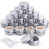 20 Stück Aluminium Leer Döschen Rund Reise Cremedose Tiegel für Creme Lotion Masken...