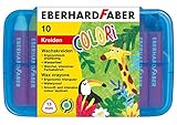 Eberhard Faber 524011 - Wachsmalkreiden dreiflächig, 10 Stück in Plastikbox