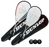 Dunlop Hyper Squashschläger Deluxe Squash-Set, inkl. Schutzhüllen in voller Länge und 3...