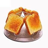 Camping Toaster Für Kocher, 4 Scheiben Tablett Brot Toaster für Familien Outdoor Gasherd...