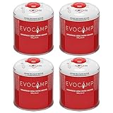 EVOCAMP 4X Propan Butan Gaskartusche 450g, Schraubkartusche Eurogewinde 7/16',...