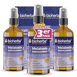 3 Stk. Melatonin Einschlafspray 50ml mit Lavendel, Hopfen und Vitamin B6 – Alkoholfrei...