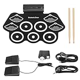 Tragbares Elektronisches Schlagzeug-Set Mit Pedalen Und Sticks, Aufrollbares...