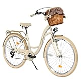 Generic Komfort Fahrrad Citybike Mit Weidenkorb Damenfahrrad Hollandrad, 28 Zoll,...