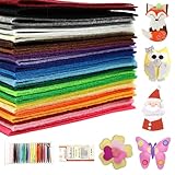 Deepton Bastelfilz, Filz zum Basteln 30 x 20cm, Bunter Filzstoff, Super Weich Filzen...