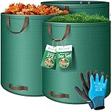 KESSER® Gartensack 3x 272L Set Laubsack Gartenabfallsack inkl. Handschuhe - Selbststehend...