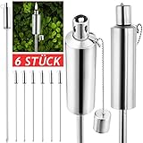 Deuba 6er Set Gartenfackeln für Draußen Öl 330 ml Edelstahl Rostfrei 115 cm Hoch...