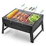 Uten Grill BBQ Portable Holzkohlegrills, Faltbare Grillwagen Outdoor Tischgrills Tragbar...