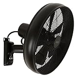 LUCCI AIR Breeze Wandventilator mit Fernbedienung, Stahl, Schwarz