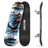 Caroma Skateboard für Anfänger, 79cm Komplette Skate Boards, 9 Lagigem...