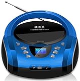 Tragbare Boombox | CD/CD-R | USB | FM Radio | AUX-In | Kopfhöreranschluss | CD-Player |...