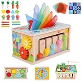 LZDMY Montessori Spielzeug Baby ab 6 Monate, 6-in-1 Tücherbox mit Knistertuch,...