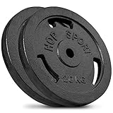 Hop-Sport 40 kg Gusseisen Hantelscheiben 30mm - Guss Gewichte Hantel Sets zur Auswahl:...