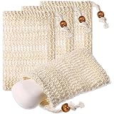 4 Stück Seifensäckchen, Sisal Seifenbeutel, Naturprodukt Beige Seifen Säckchen,...