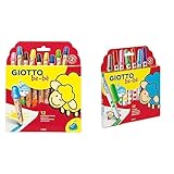 GIOTTO be-bè 4697 00, 12 Stück (1er Pack) Jumbo Farbstifte & Fasermaler, 12 Farben