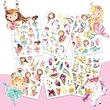 Papierdrachen 100 hautfreundliche Kindertattoos - Tattoos mit Einhörnern, Meerjungfrauen,...