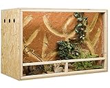 OSB Terrarium, Holzterrarium 120x60x80 cm mit Seitenbelüftung, Zierleistenset:ohne...