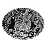 eeddoo® Gürtelschnalle - Heulender Wolf - Western - Biker Buckle (Buckle für...