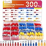 Gorffy Kabelschuhe 300 Pcs, Flachsteckhülsen Sortiment 0,5-6,0mm², Elektro Flachstecker,...