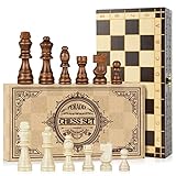 Peradix Schachspiel aus Holz, Schach klappbar Schachbrett 29x29cm - Handgefertigt Schach...
