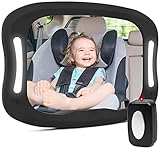 Rücksitzspiegel fürs Baby,Bruchsicherer Auto-Rückspiegel für Babyschale mit Großem...